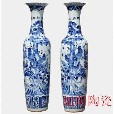 厂家陶瓷花瓶批发 定做景德镇特大号花瓶 景德镇青花陶瓷花瓶