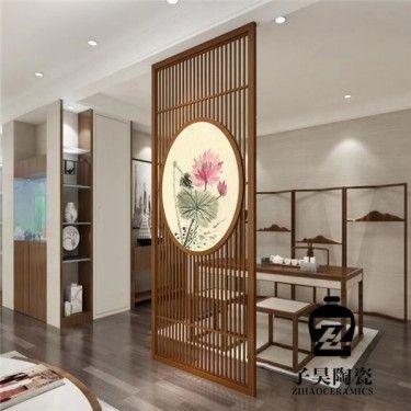 景德镇订制陶瓷屏风 古典唯美四扇屏 现代瓷板画