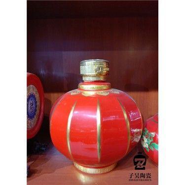 中国风陶瓷酒瓶 彩色陶瓷酒瓶 中国红陶瓷酒瓶