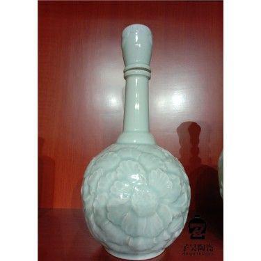 定做黑色陶瓷酒瓶 中国红陶瓷酒瓶 景德镇手绘酒瓶定做