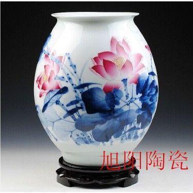 古典家用瓷器瓶 客厅装饰陶瓷大花瓶 白色落地陶瓷大花瓶