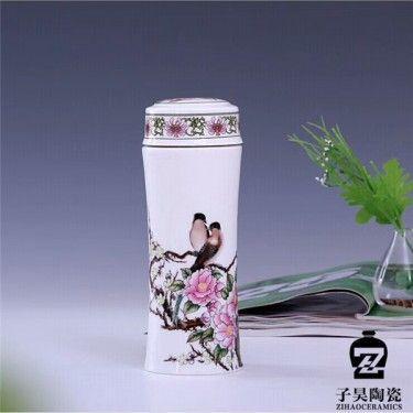 景德镇陶瓷保温杯批发价格 厂家批发景德镇保温杯 高档陶瓷保温杯