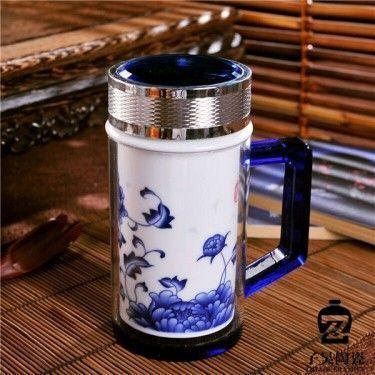 景德镇陶瓷纪念盘 订制陶瓷保温杯 陶瓷保温杯厂家