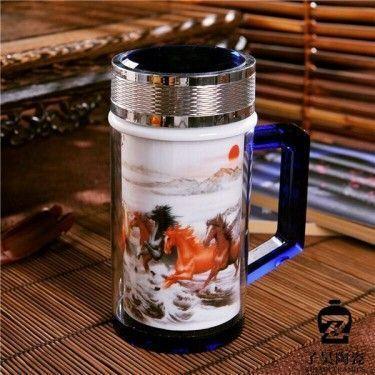 各种陶瓷保温杯 定制陶瓷礼品杯 商务杯双层内胆养生杯