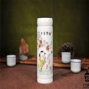 礼品瓷定制logo现货供应 陶瓷双层保温杯 促销广告杯