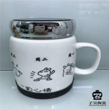 厂家直销可定制杯子 促销礼品保温杯 景德镇陶瓷杯子