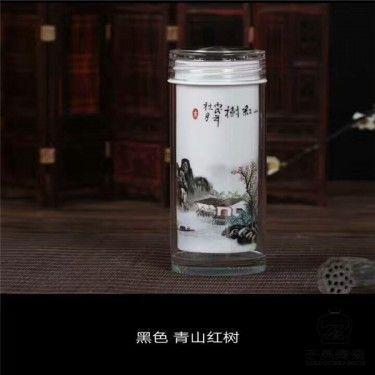 景德镇陶瓷杯 手绘陶瓷保温杯 双层瓷礼品定制