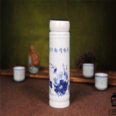 商务杯双层内胆养生杯 景德镇陶瓷杯子 双层陶瓷内胆保温杯