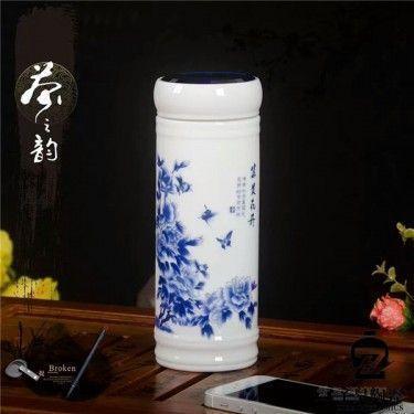 陶瓷礼品杯子 陶瓷双层保温杯 员工福利礼品陶瓷茶杯
