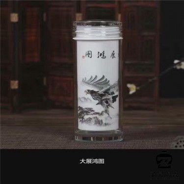 手绘陶瓷保温杯 双层瓷礼品定制 景德镇高温瓷高白泥时尚健康环保