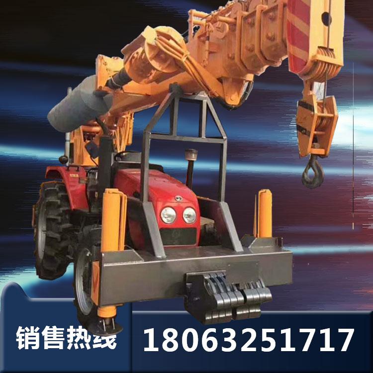 打桩吊装两用8吨拖拉机吊车 拖拉机吊车挖坑一体机 吊车挖坑两用机