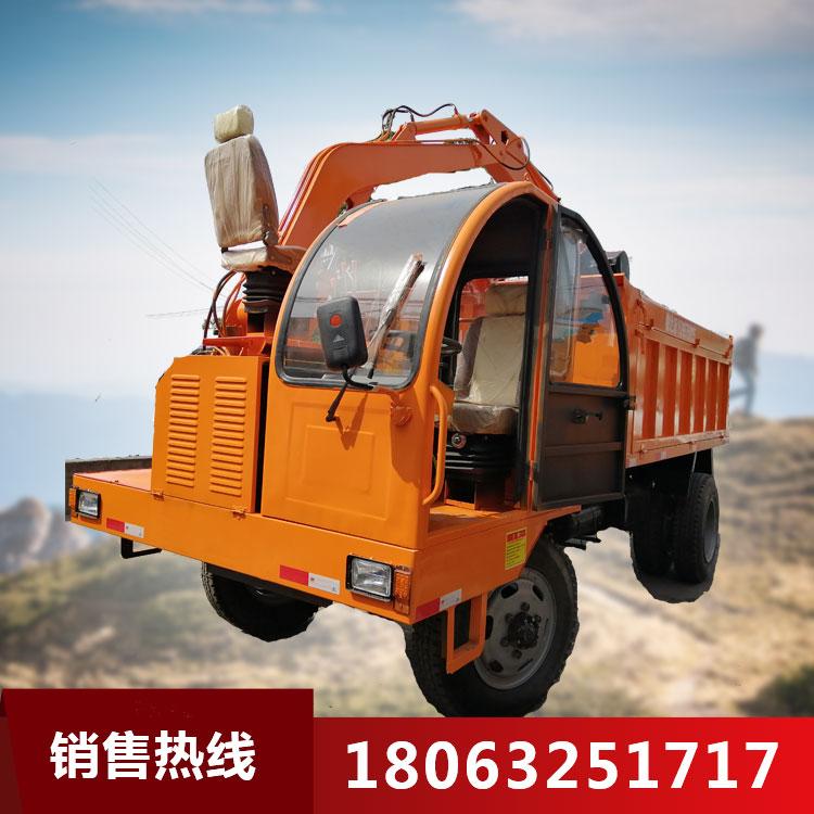 8吨柴油四轮车 工程随车挖 农用挖掘装载运输一体机 四轮小挖机