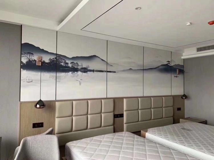 轩与芮 四川成都厂家批发酒店床头软包背景墙宾馆硬包装饰墙 新津设计安装