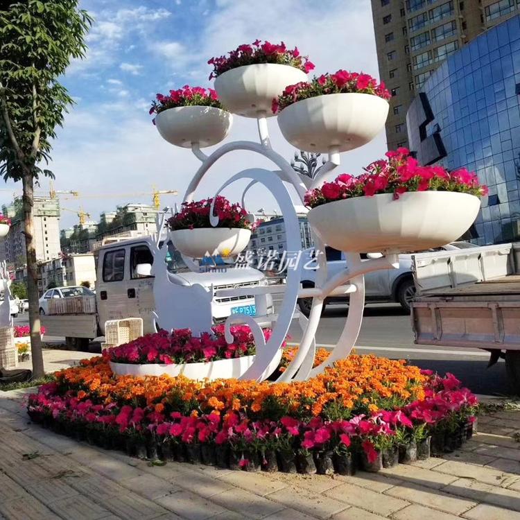 踏浪/驯鹿景观铁艺花架/道路市政工程装饰景观/设计/盛诺园艺定制厂家直销