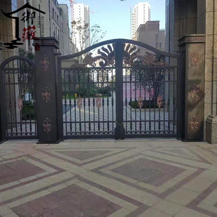 安徽别墅院墙大门 铝艺院墙大门 铝合金小区院子大门