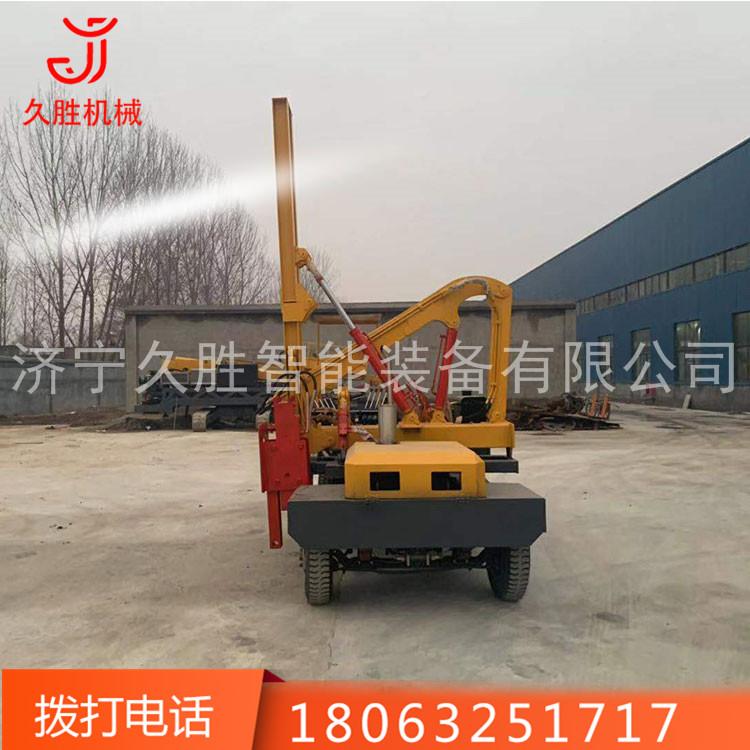 铲车底盘装载式护栏打桩机 小四轮护栏打桩机 打拔钻一体机