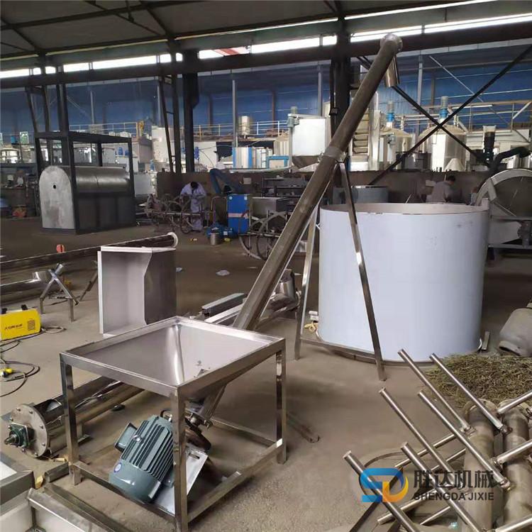 绞龙输送机螺旋提升机PVC塑料颗粒倾斜式螺旋上料机全封闭管式输送机