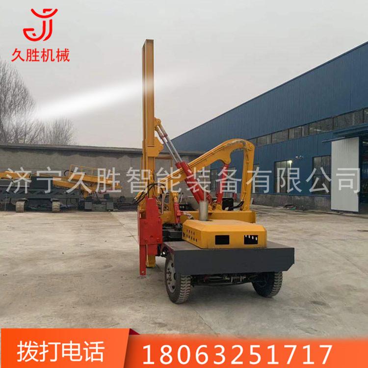 小四轮全液压护栏打桩机 高速公路护栏钻孔打拔机