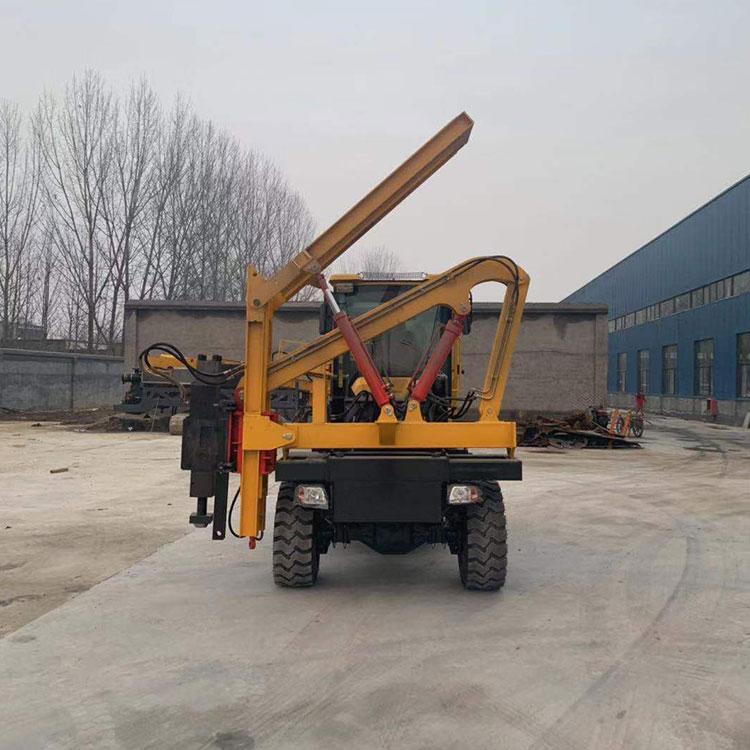 波形护栏打桩机定制加装除尘器 护栏打桩机厂家直销 久胜机械