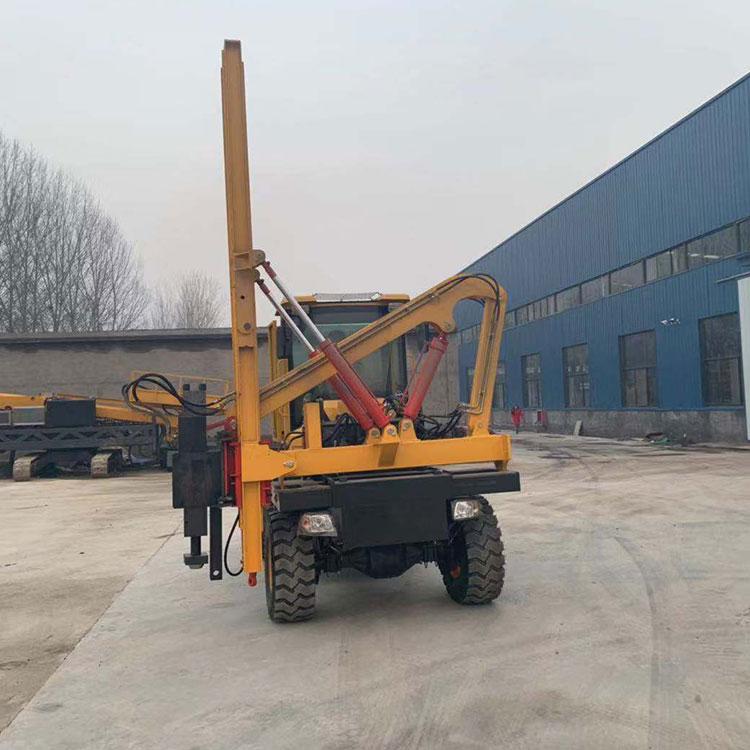 护栏打桩机 高速公路护栏打桩机 装载机铲车改装一体机钻孔打桩机