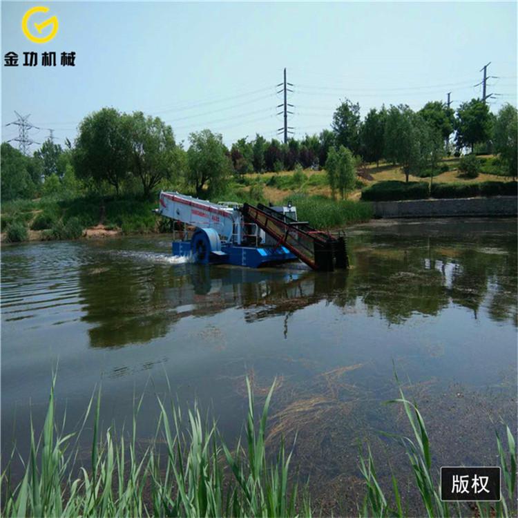 小型水上割草船   全自动垃圾打捞船  湖面保洁船图片