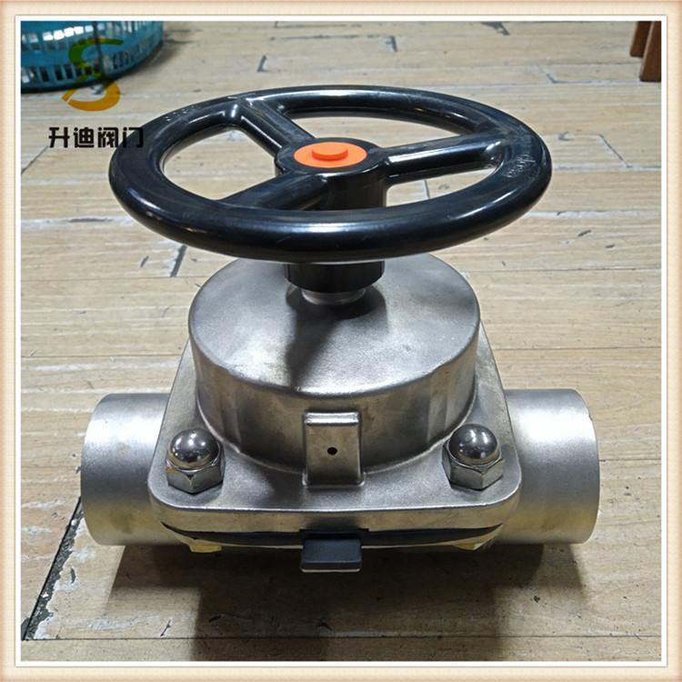 升迪卫生级不锈钢焊接隔膜阀 手动<em>食品</em>级隔膜阀厂家