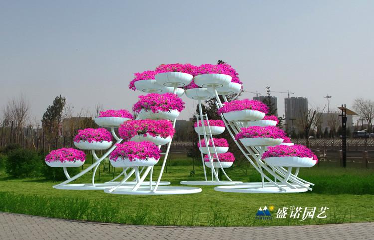 铁艺花架立体花架基地供应天天向上心语怒放孔雀开屏民族风江苏景观花架