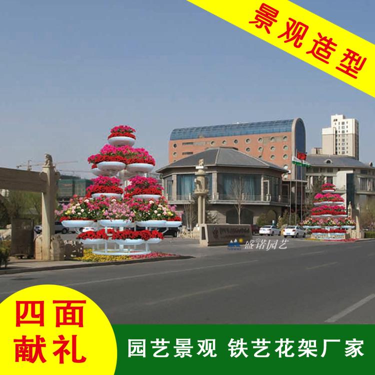 铁艺花架艺术花架基地供应天天向上心语怒放孔雀开屏民族风江苏景观花架