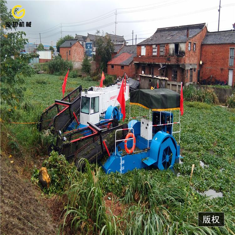 广东湖面水浮莲粉碎船  割草船厂家  小型水上水浮莲打捞船