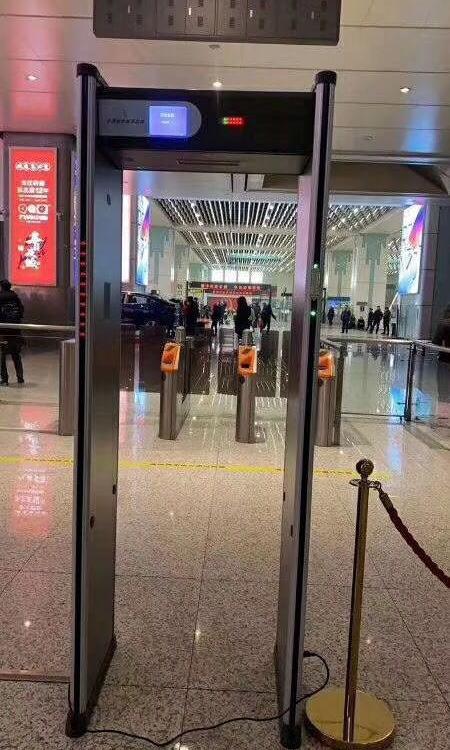 运城测温安检门,人体测温检测仪快速通过式金属安检门