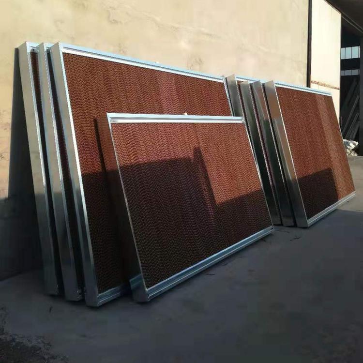 厂家直供 铝合金外框降温水帘 养殖降温耐用水帘纸 养鸡风机用水帘 镀锌板外框湿帘
