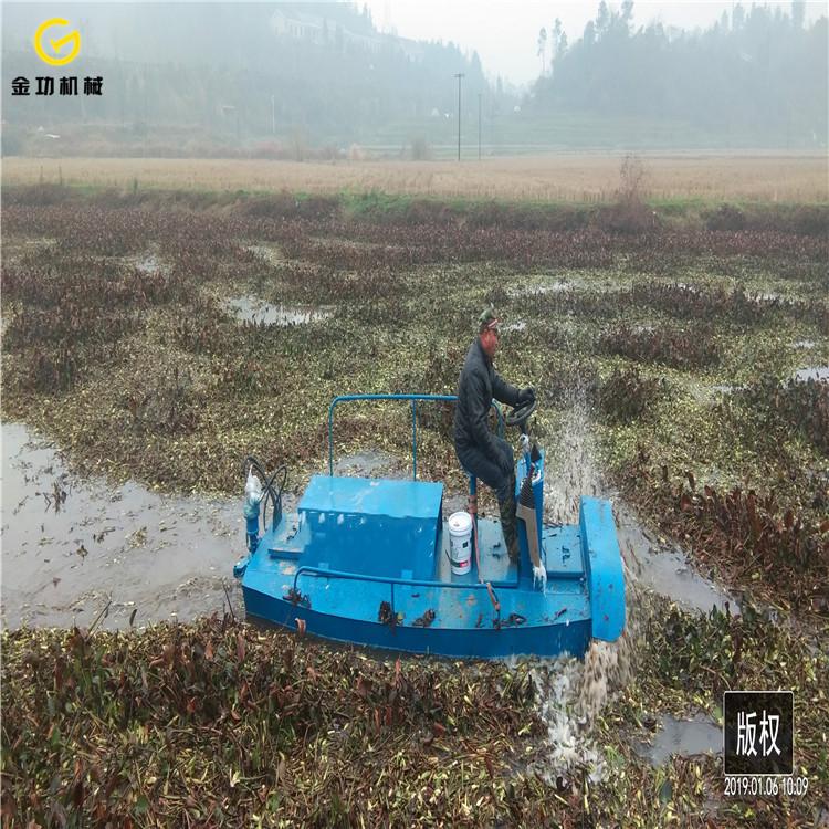 全自动割草船供应商 小型割草船  河道割草船工作现场