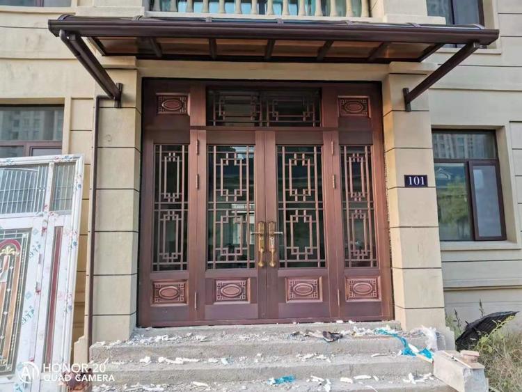 东营铜铝门铜门铝艺门安装实例