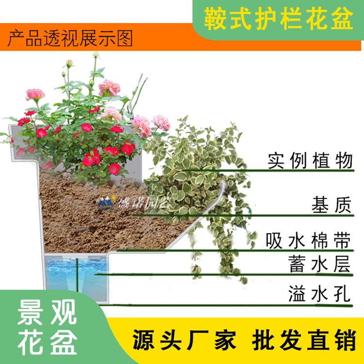 高架桥鞍式花盆 栏杆花盆 塑料PP盆桥体绿化厂家批发
