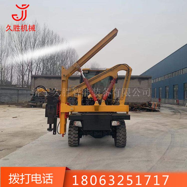护栏打桩机小四轮底盘高速公路压桩设备液压打桩机现货护栏压桩机