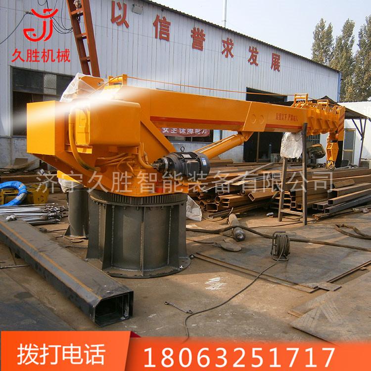 自制港口码头固定悬臂吊 渔船用12吨10吨船用起重机 双钩卸货吊车