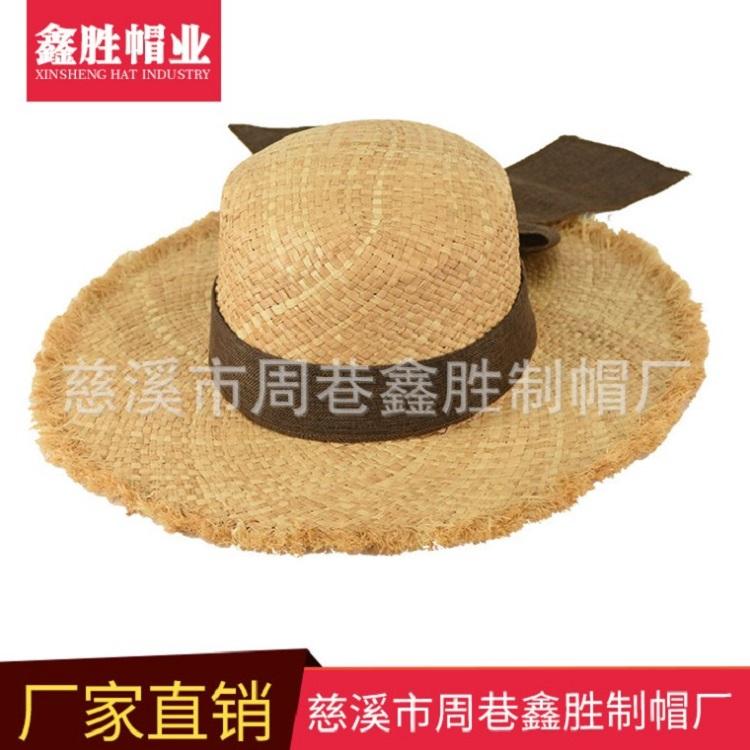 厂家直销供应平沿礼帽夏天休闲草帽咸草草帽复古草帽牛仔帽