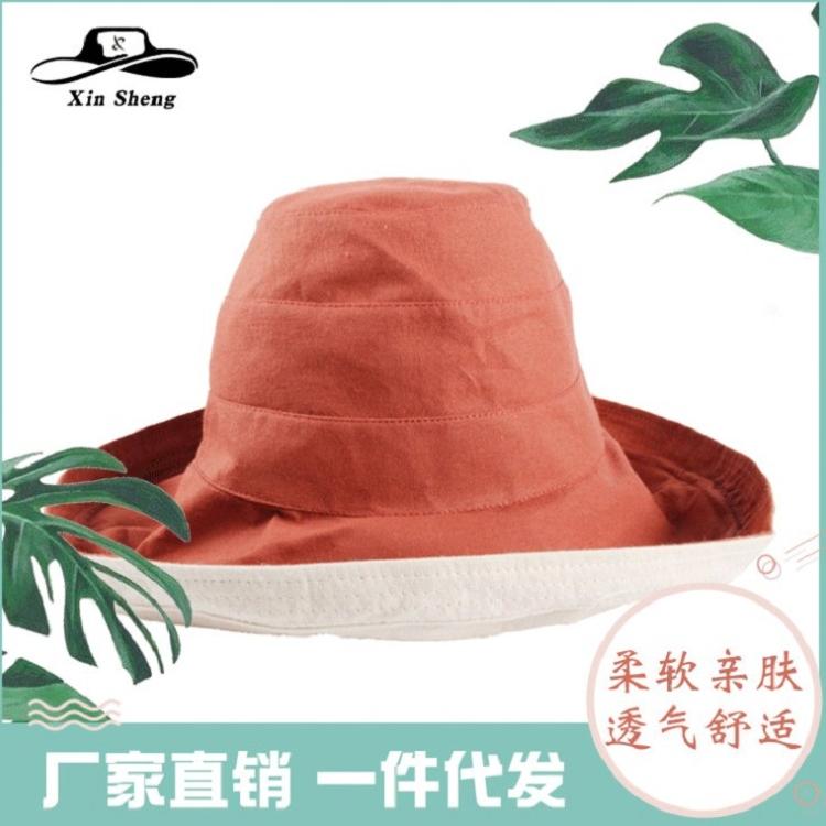 2019夏款遮阳帽 户外出行时尚印花渔夫帽出游防晒街拍遮阳盆帽