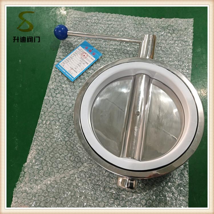 升迪衬氟卫生级对夹蝶阀 手动不锈钢对夹蝶阀
