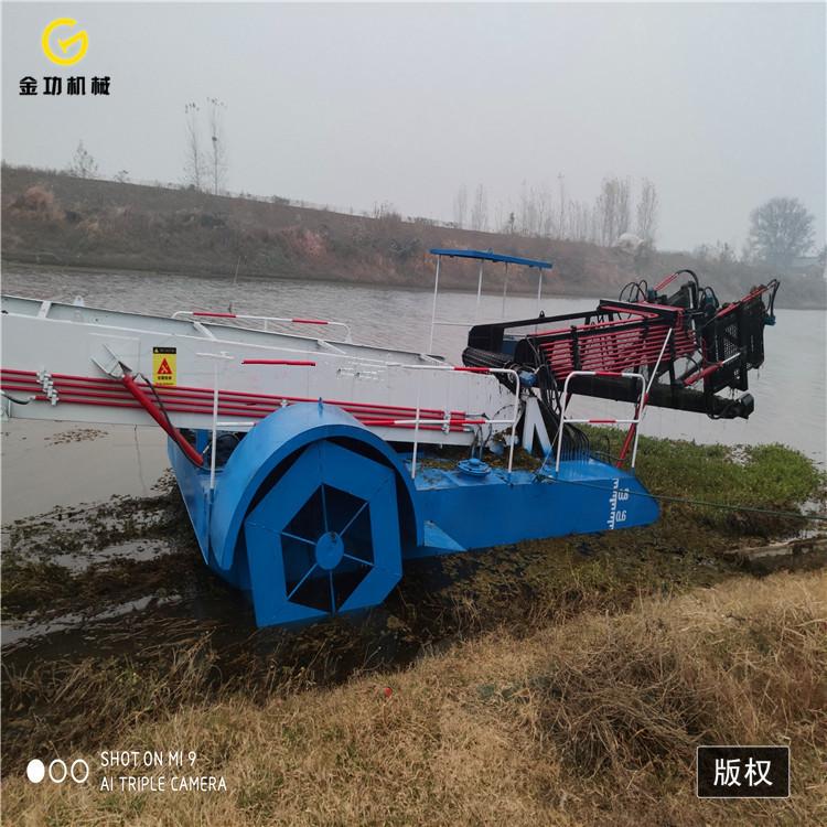 广东小型水浮莲打捞船  河道水库割草船  小型割草船