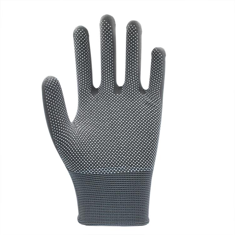 ESD gloves 灰色13针织尼龙 PVC全掌点珠 工作手套