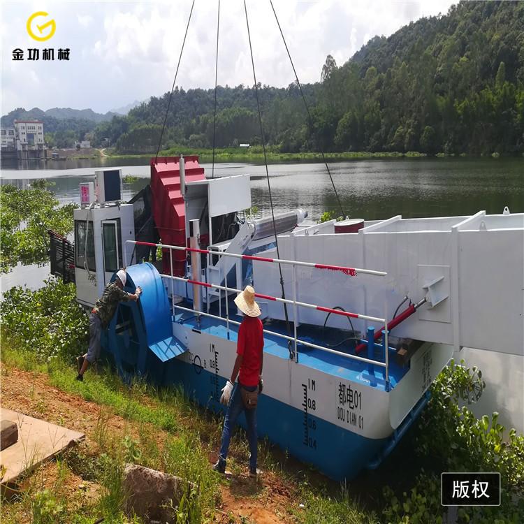 水葫芦水花生清理设备 多功能清漂船 水库清洁船