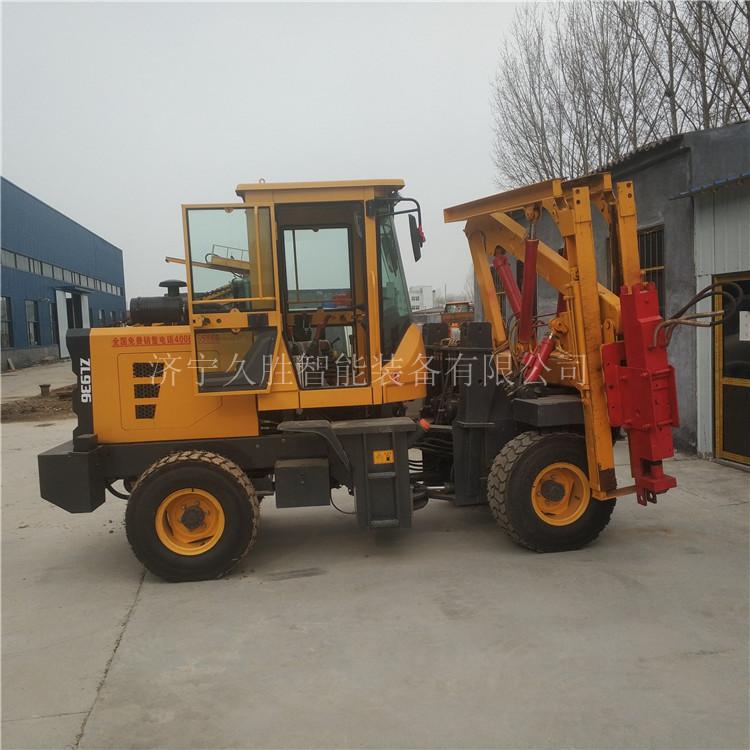 公路护栏打桩机 四驱装载式护栏打桩机 打拨钻一体机 久胜机械