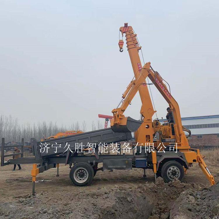 殡葬专用吊挖一体机 四驱轮式吊挖一体机 久胜机械