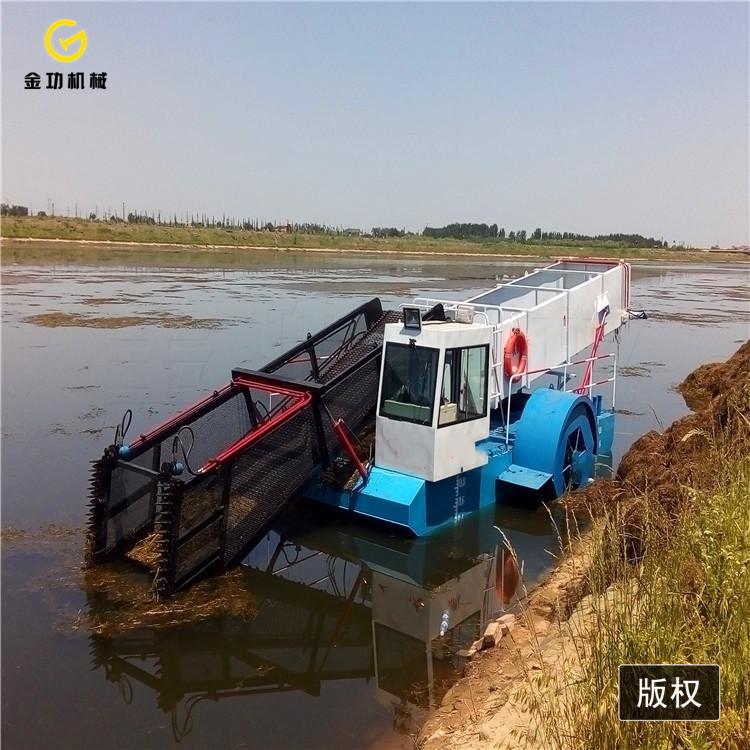水上割草船 小型割草船视频  明轮全自动割草船
