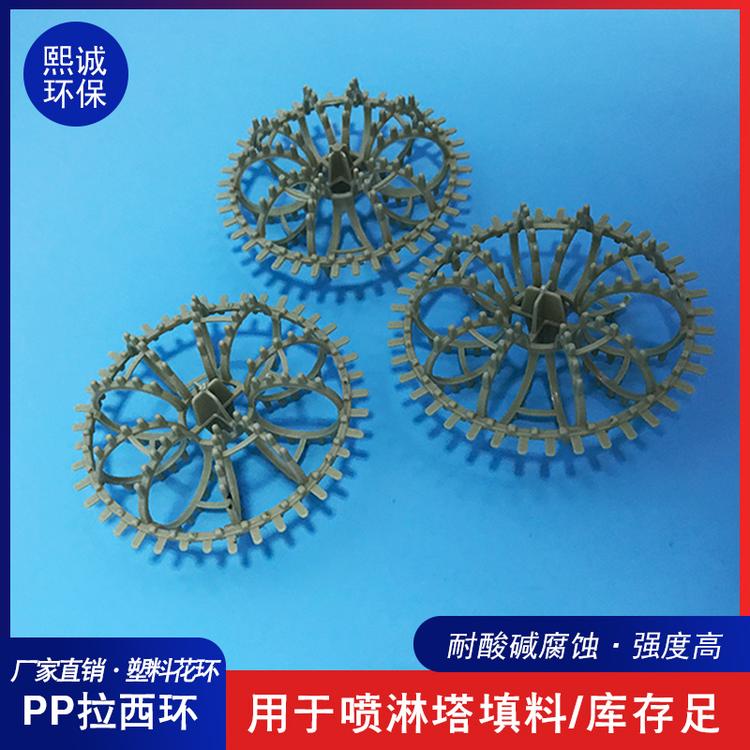 熙诚废气处理设备拉西环填料 pp喷淋塔拉西环直销 pp拉西环大花环填料