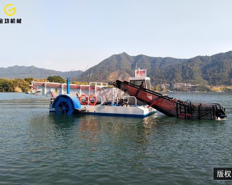 全自动水花生收割船  新型割草船  移动水浮莲打捞船
