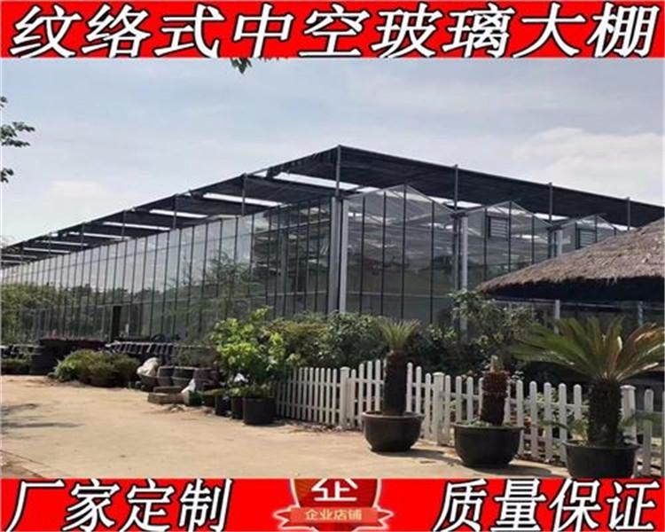 纹络智能玻璃温室  中空玻璃温室骨架 电动遮阳系统 连栋玻璃温室