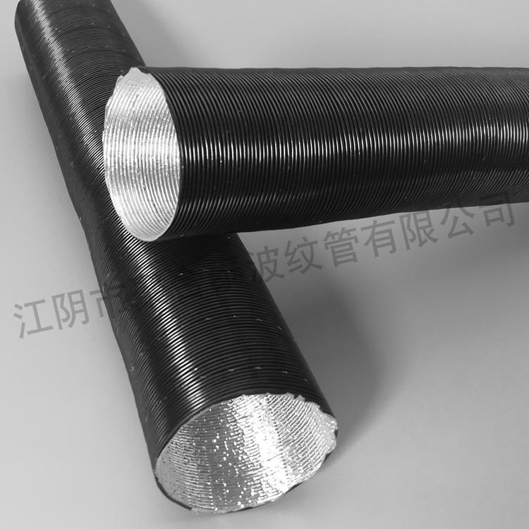可定制不锈钢波纹软管汽车铝箔波纹管驻车加热器风管空调通风管  黑色聚酯薄膜铝箔波纹管厂家  铝箔管设备