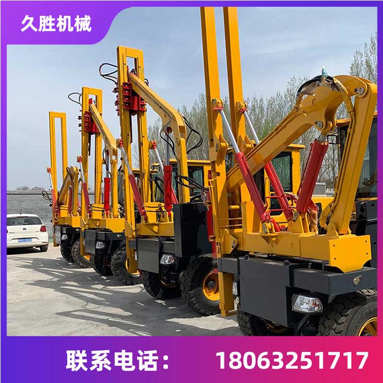 波形护栏打桩机 公路装载打拔钻一体机 护栏钻孔打桩机 久胜机械